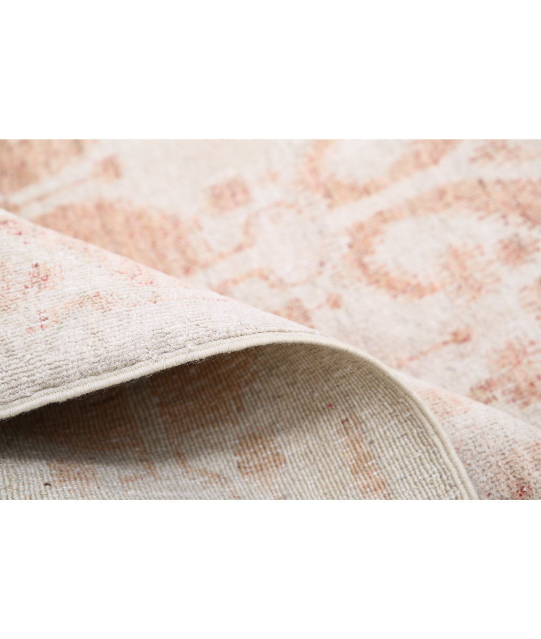 Hand Knotted Ikat Wool Rug - 12'1'' x 17'5'' 12'1'' x 17'5'' (363 X 523) / Ivory / Pink