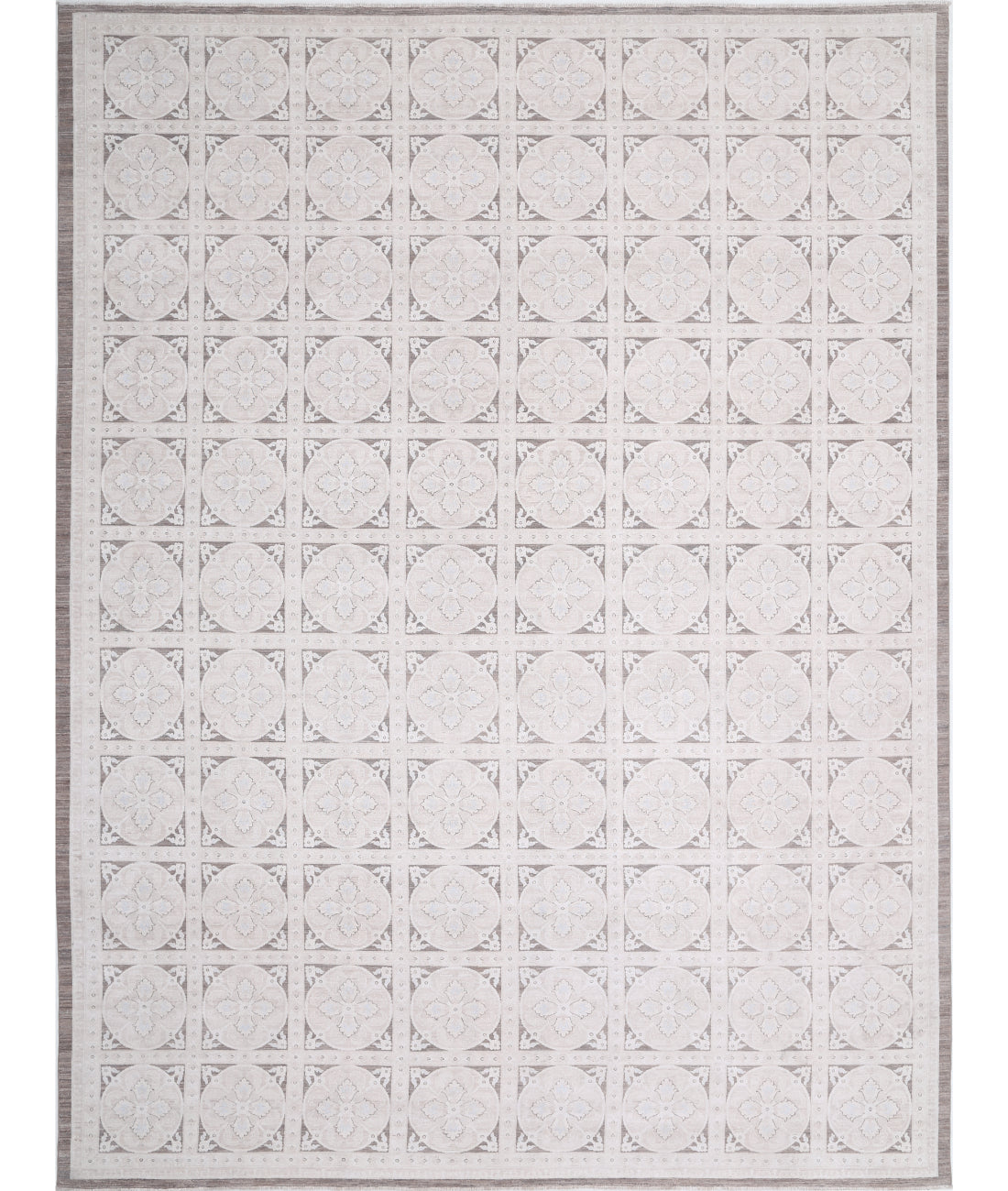 Hand Knotted Artemix Wool Rug - 12'10'' x 17'1'' 12'10'' x 17'1'' (385 X 513) / Taupe / Ivory