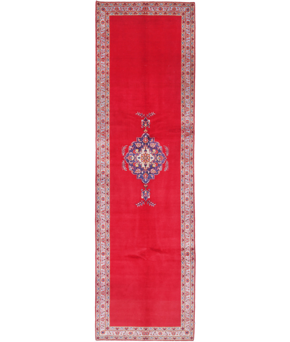 Hand Knotted Oriental Kashan Wool Rug - 3'5'' x 12'3''