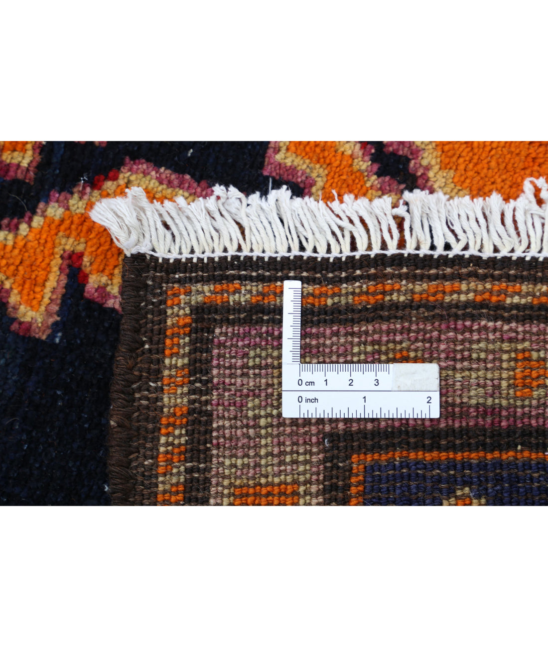 Hand Knotted Persian Hamadan Wool Rug - 4'2'' x 16'0'' 4'2'' x 16'0'' (125 X 480) / Blue / Rust