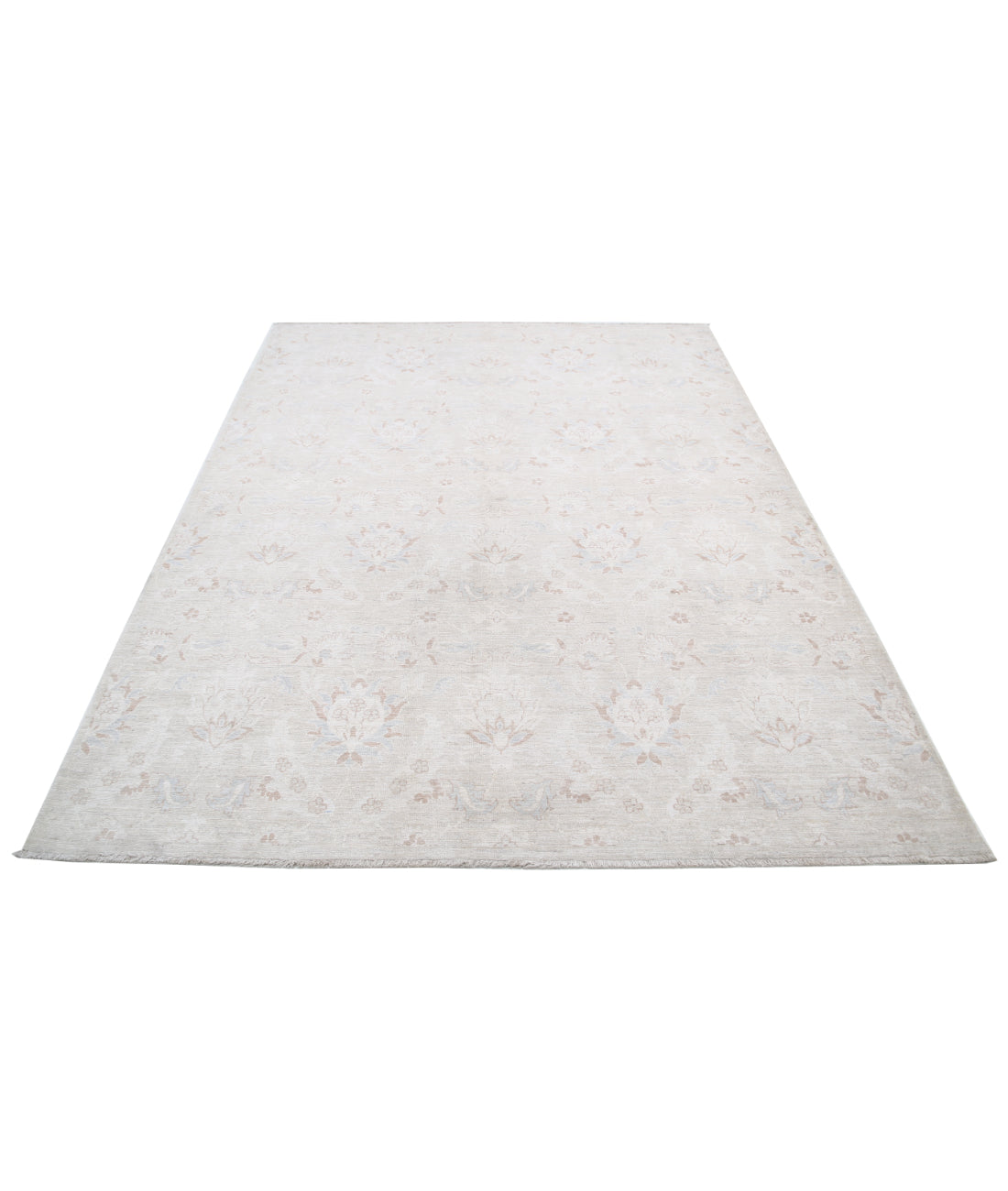 Hand Knotted Artemix Wool Rug - 6'2'' x 8'0'' 6'2'' x 8'0'' (185 X 240) / Ivory / Taupe
