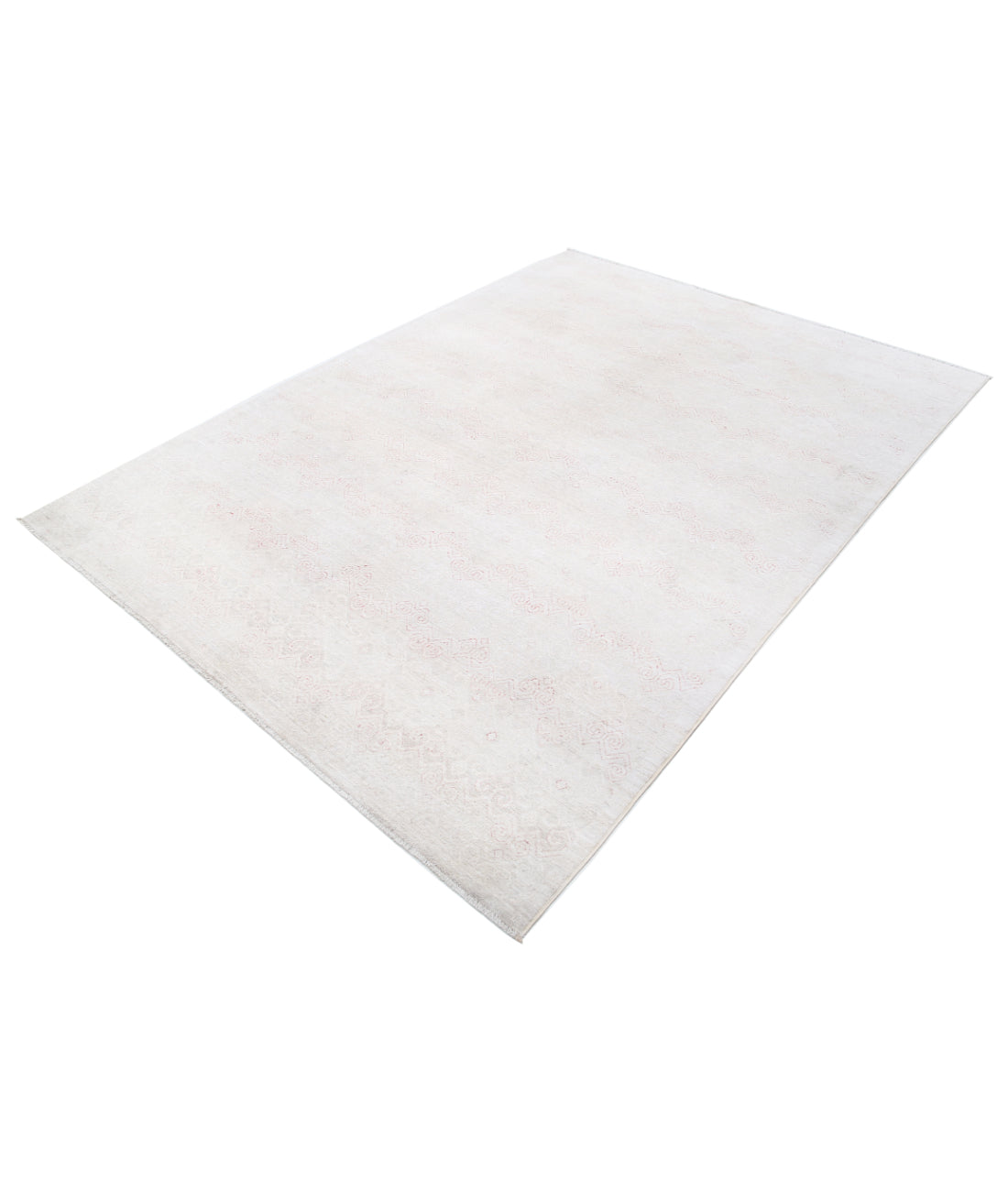 Hand Knotted Artemix Wool Rug - 6'0'' x 8'4'' 6'0'' x 8'4'' (180 X 250) / Ivory / Pink