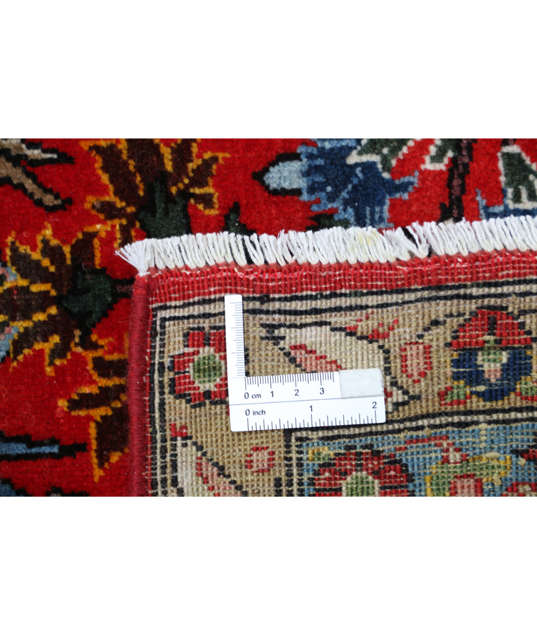 Hand Knotted Antique Persian Sarouk Wool Rug - 6'3'' x 9'3'' 6'3'' x 9'3'' (188 X 278) / Red / Ivory