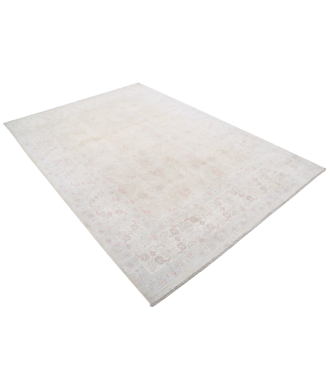 Hand Knotted Fine Serenity Wool Rug - 6'0'' x 8'6'' 6'0'' x 8'6'' (180 X 255) / Ivory / Grey