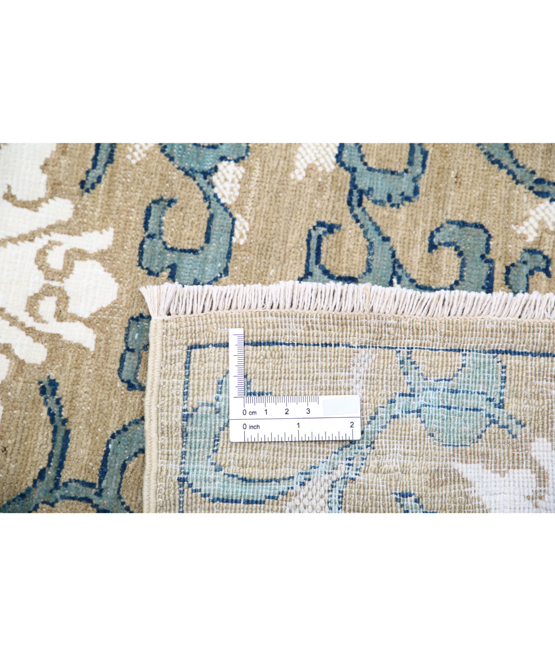 Hand Knotted Fine Artemix Wool & Silk Rug - 8'0'' x 9'5'' 8'0'' x 9'5'' (240 X 283) / Green / White