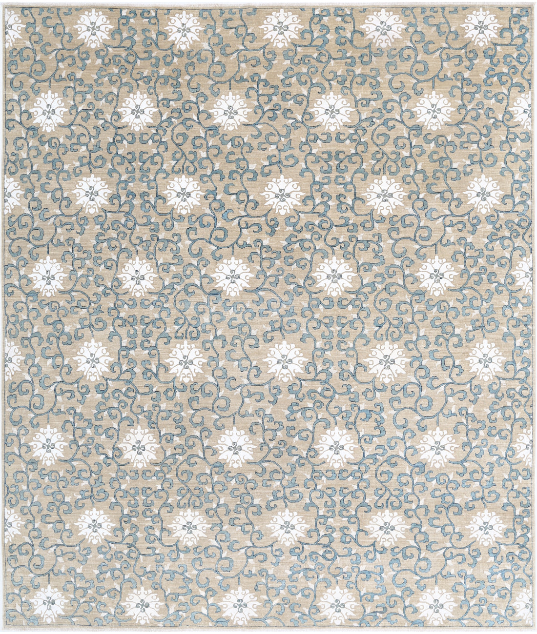 Hand Knotted Fine Artemix Wool & Silk Rug - 8'0'' x 9'5''