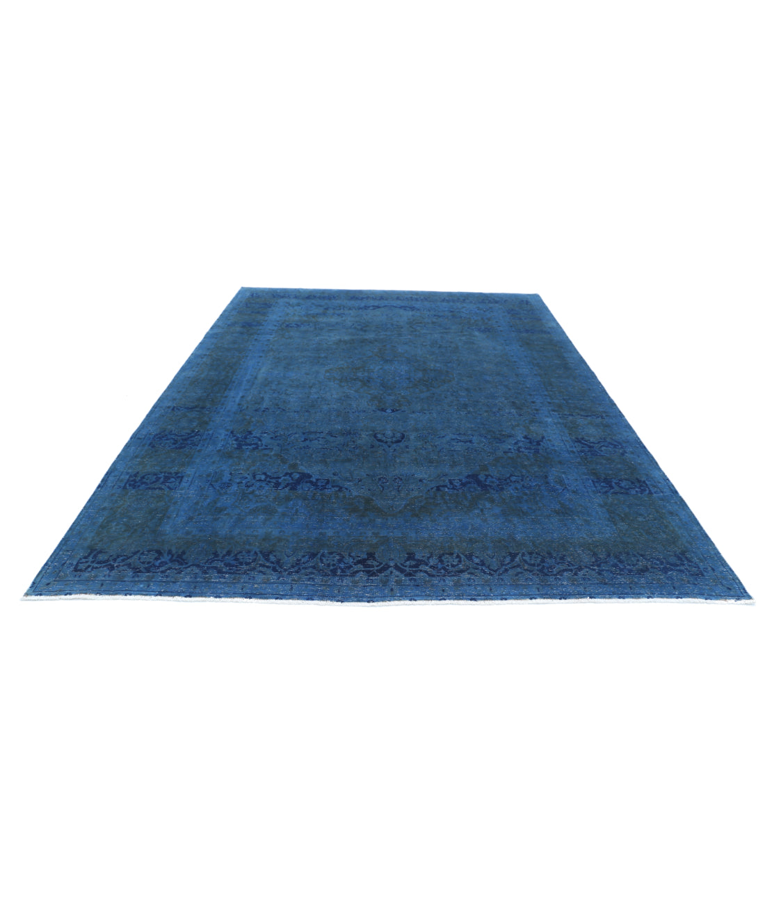 Hand Knotted Transitional Overdye Kashan Wool Rug - 8'2'' x 11'0'' 8'2'' x 11'0'' (245 X 330) / Blue / Blue