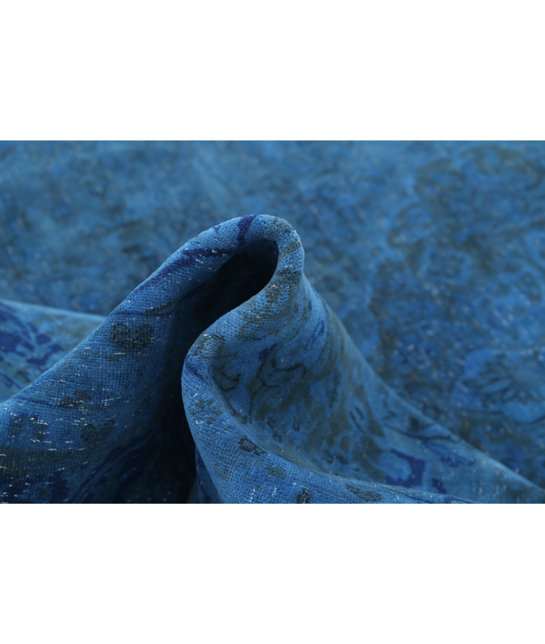 Hand Knotted Transitional Overdye Kashan Wool Rug - 8'2'' x 11'0'' 8'2'' x 11'0'' (245 X 330) / Blue / Blue