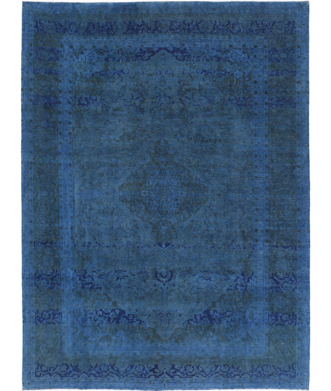 Hand Knotted Transitional Overdye Kashan Wool Rug - 8'2'' x 11'0''