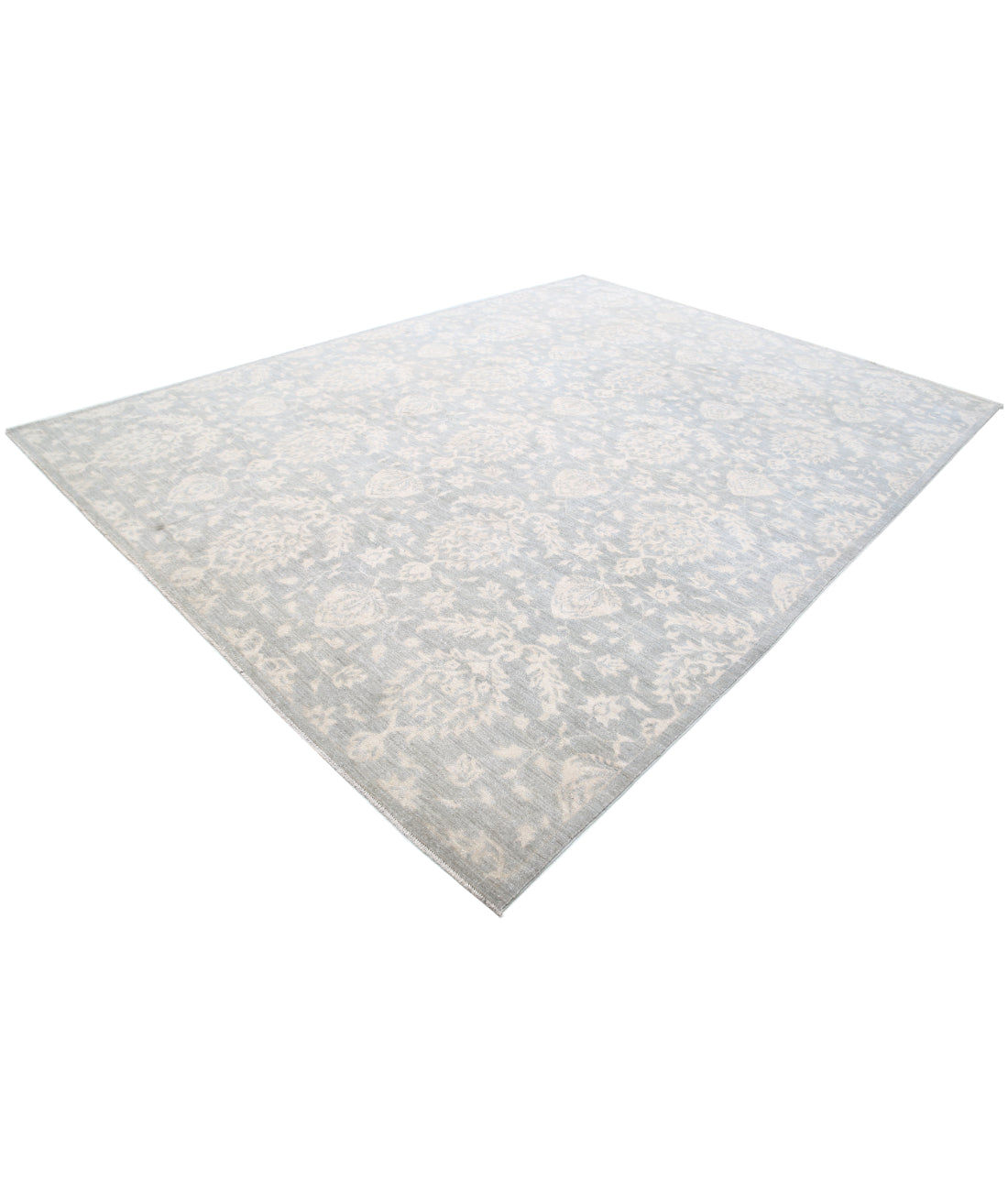 Hand Knotted Artemix Wool Rug - 9'0'' x 11'11'' 9'0'' x 11'11'' (270 X 358) / Blue / Ivory