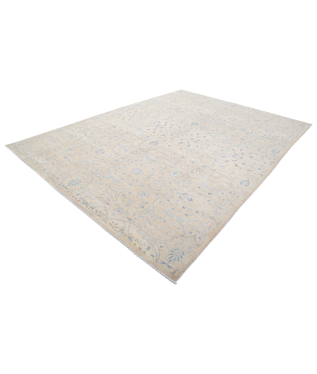 Hand Knotted Artemix Wool Rug - 8'11'' x 12'1'' 8'11'' x 12'1'' (268 X 363) / Taupe / Blue