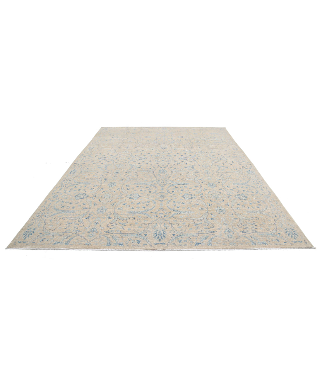 Hand Knotted Artemix Wool Rug - 8'11'' x 12'1'' 8'11'' x 12'1'' (268 X 363) / Taupe / Blue