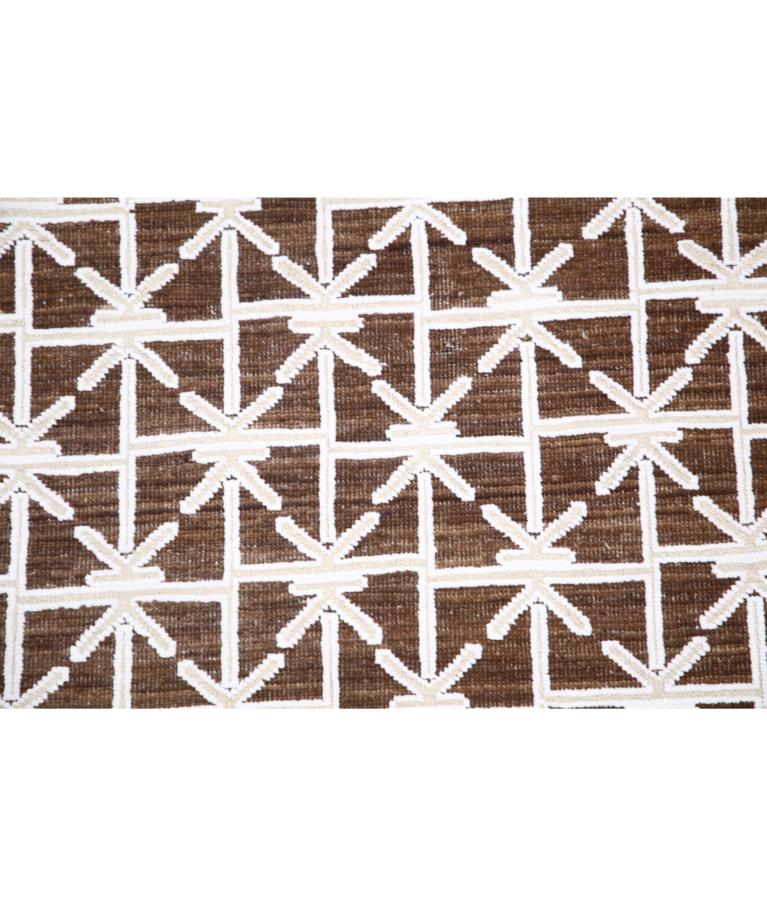 Hand Knotted Artemix Wool & Cotton Rug - 8'11'' x 11'2'' 8'11'' x 11'2'' (268 X 335) / Brown / Ivory