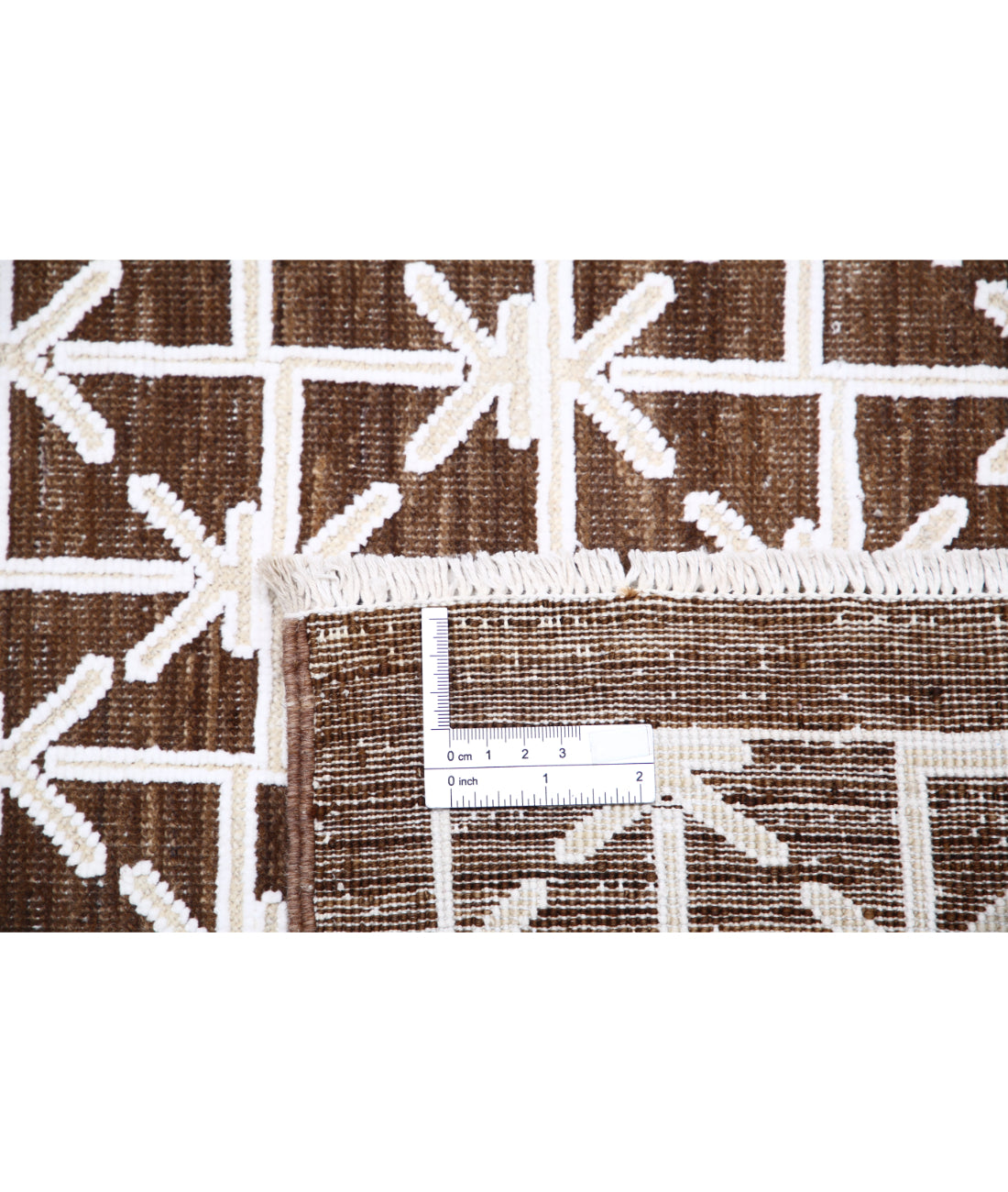 Hand Knotted Artemix Wool & Cotton Rug - 8'11'' x 11'2'' 8'11'' x 11'2'' (268 X 335) / Brown / Ivory