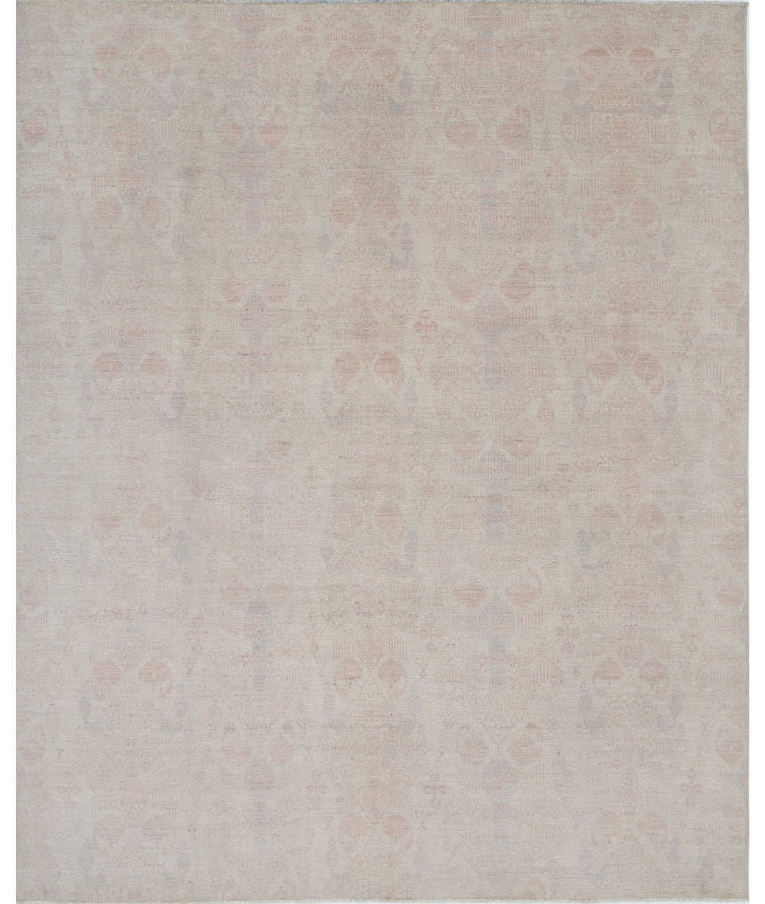Hand Knotted Ikat Wool Rug - 8'0'' x 9'9''