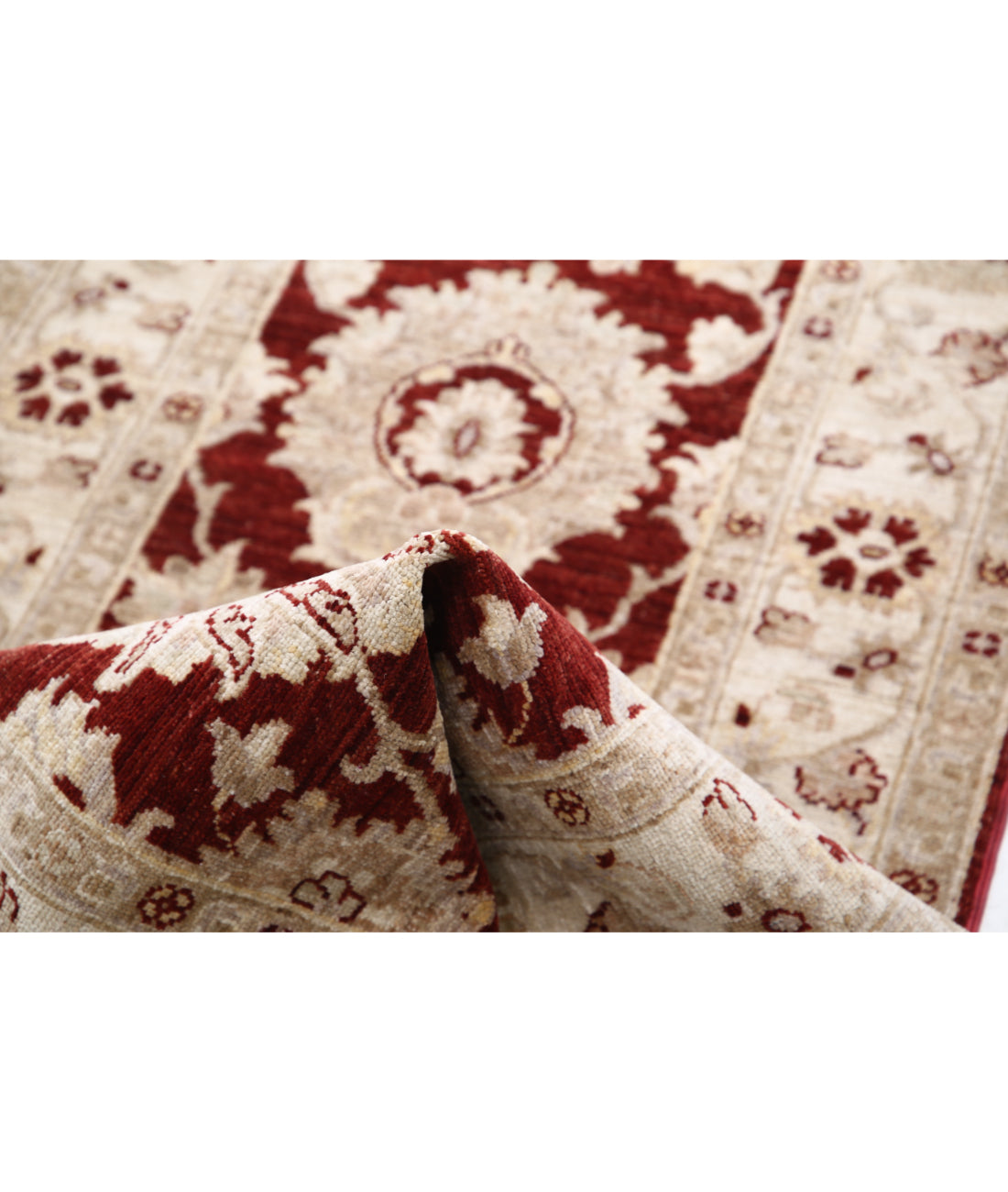 Hand Knotted Ziegler Farhan Wool Rug - 2'7'' x 13'8'' 2'7'' x 13'8'' (78 X 410) / Burgundy / Ivory