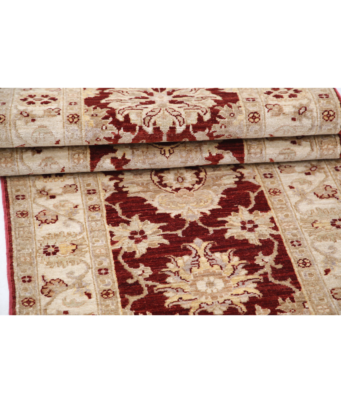 Hand Knotted Ziegler Farhan Wool Rug - 2'7'' x 13'8'' 2'7'' x 13'8'' (78 X 410) / Burgundy / Ivory