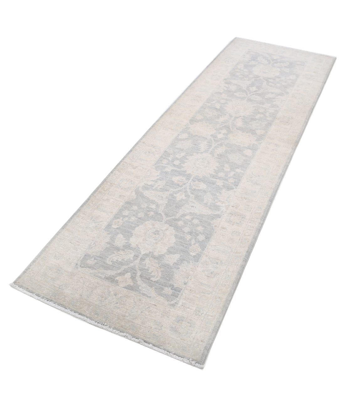 Hand Knotted Serenity Wool Rug - 2'7'' x 8'4'' 2'7'' x 8'4'' (78 X 250) / Grey / Ivory