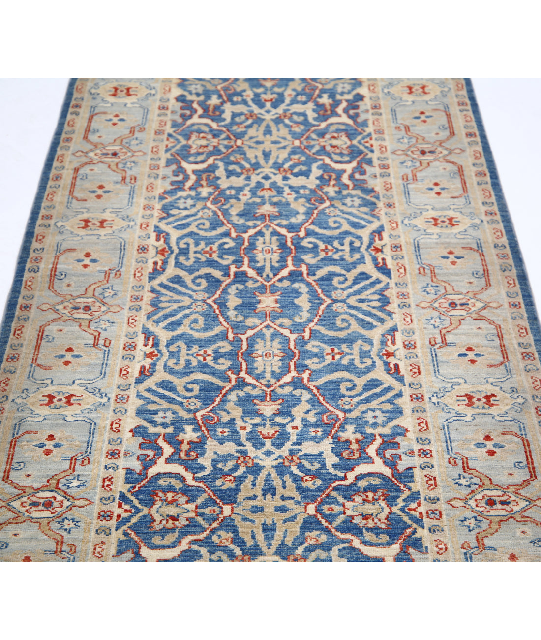 Hand Knotted Ziegler Farhan Wool Rug - 2'11'' x 8'8'' 2'11'' x 8'8'' (88 X 260) / Blue / Blue