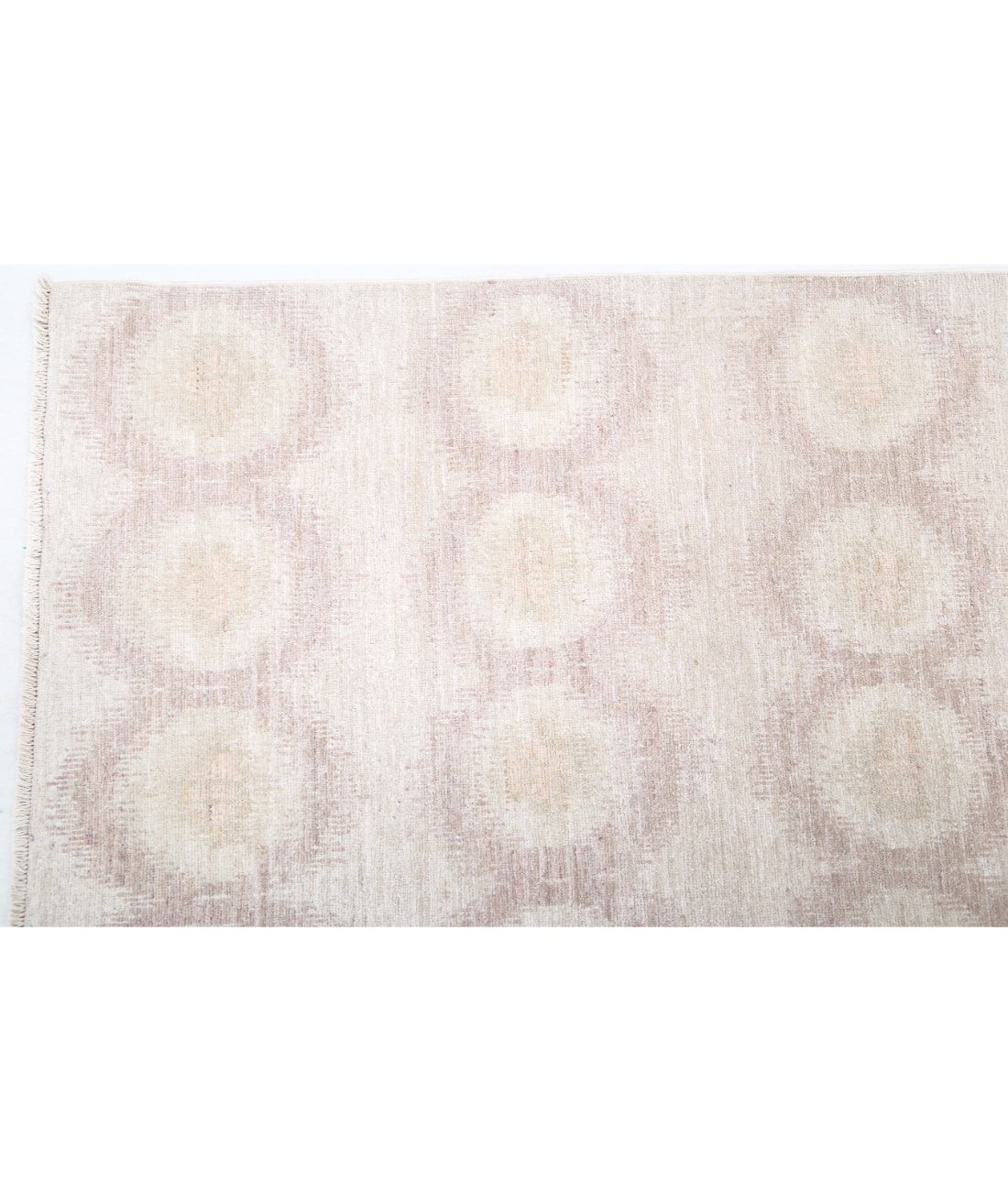 Hand Knotted Ikat Wool Rug - 6'1'' x 8'7'' 6'1'' x 8'7'' (183 X 258) / Ivory / Taupe