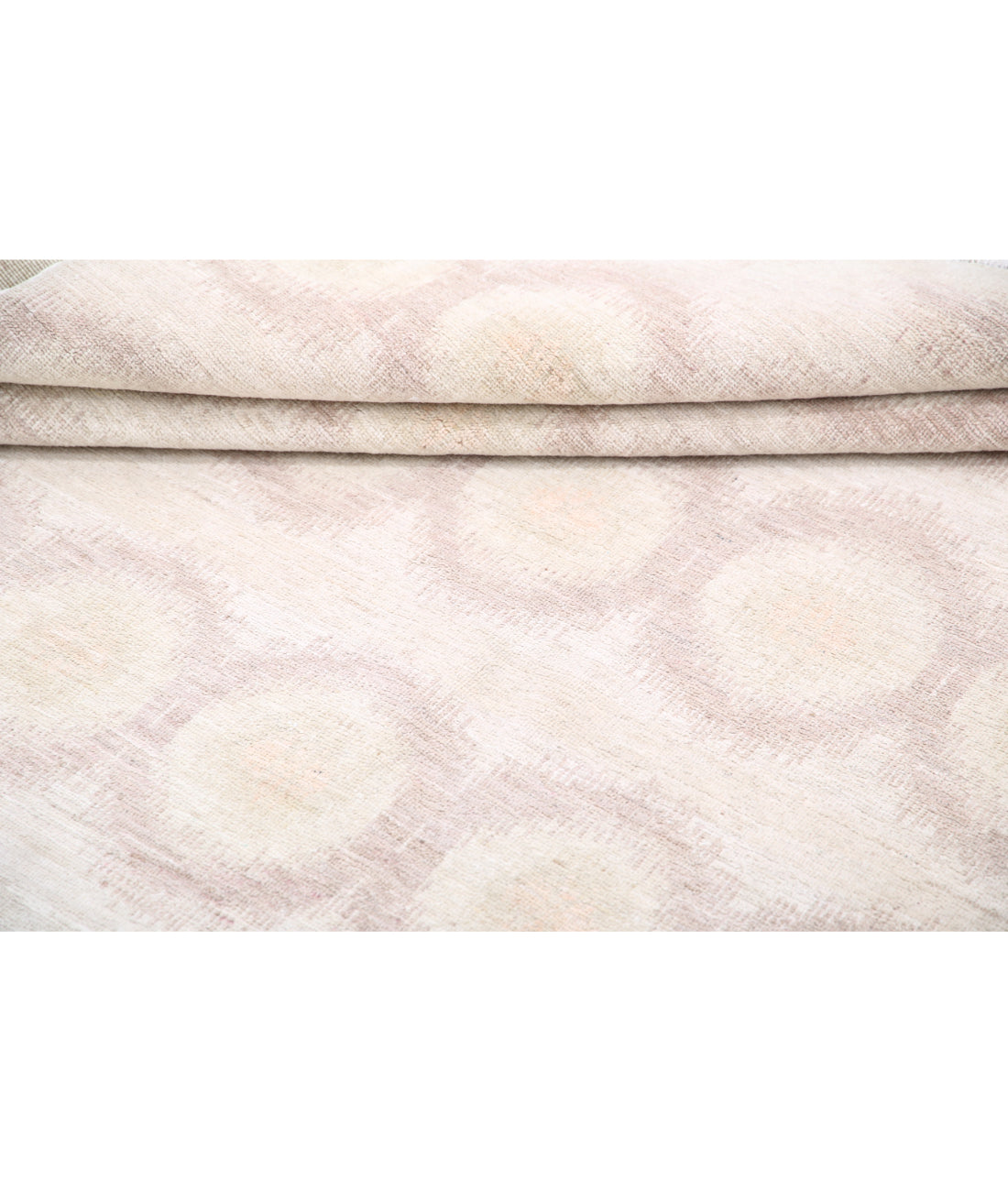 Hand Knotted Ikat Wool Rug - 6'1'' x 8'7'' 6'1'' x 8'7'' (183 X 258) / Ivory / Taupe