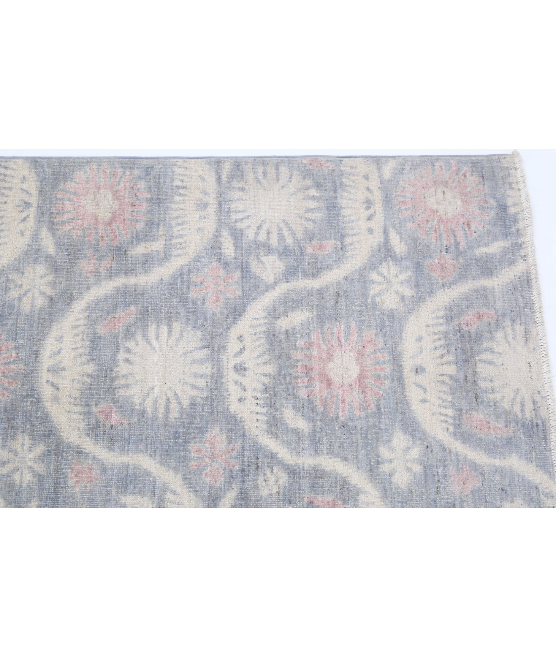 Hand Knotted Artemix Wool Rug - 6'2'' x 9'2'' 6'2'' x 9'2'' (185 X 275) / Grey / Ivory