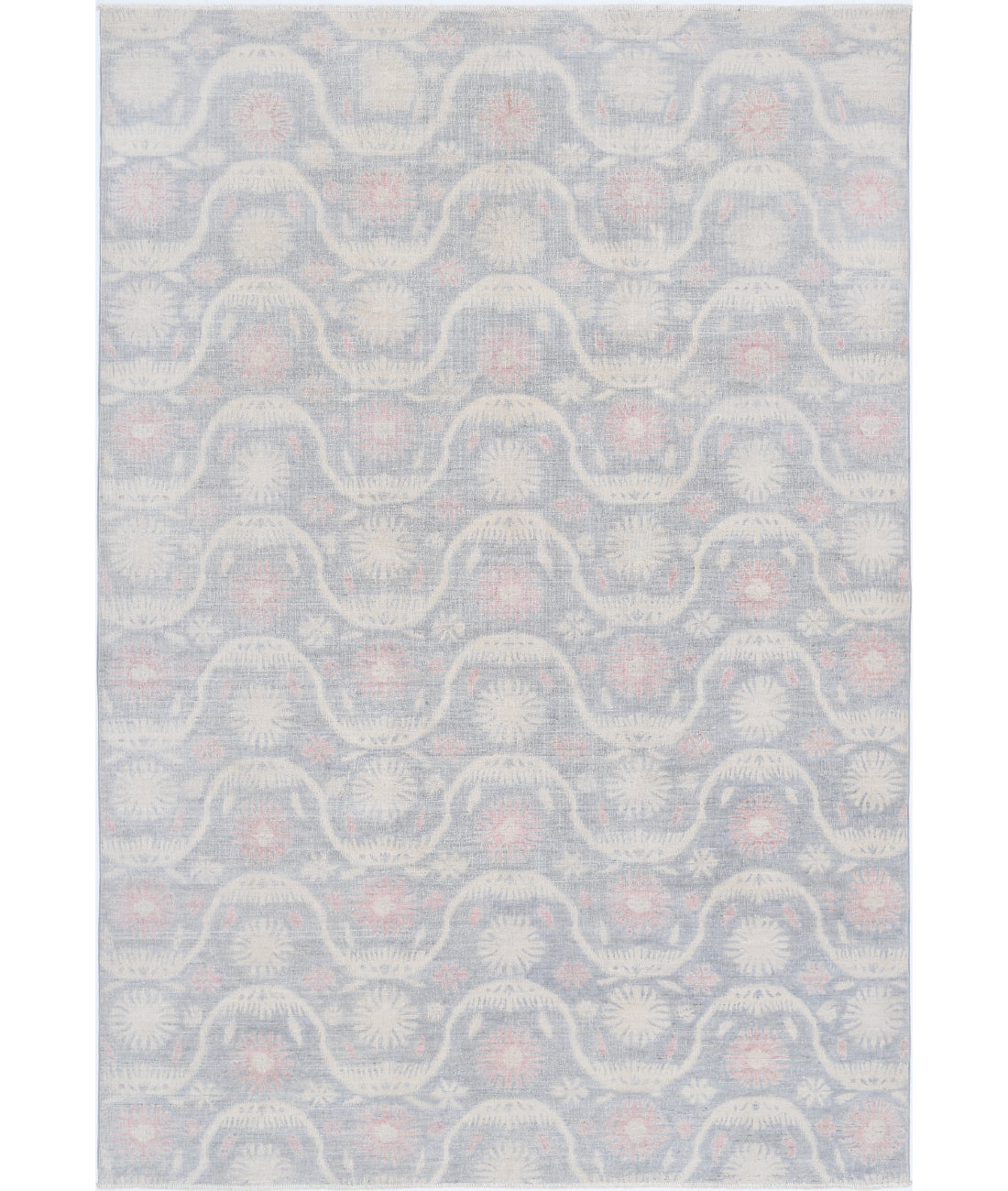 Hand Knotted Artemix Wool Rug - 6&#39;2&#39;&#39; x 9&#39;2&#39;&#39; 6&#39;2&#39;&#39; x 9&#39;2&#39;&#39; (185 X 275) / Grey / Ivory