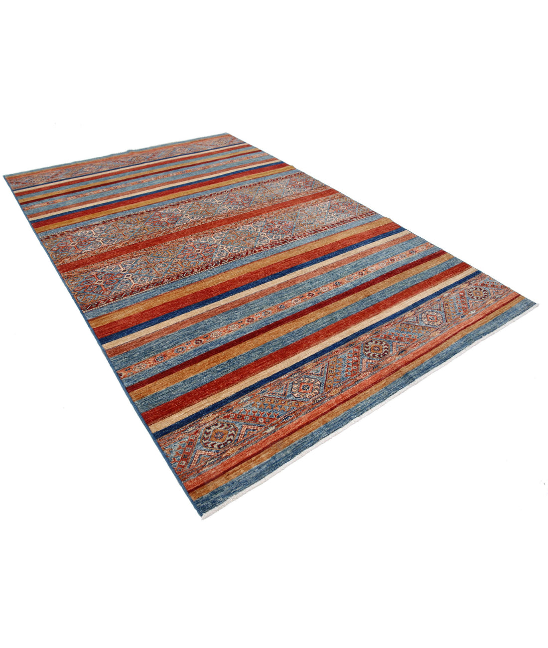 Hand Knotted Khurjeen Wool Rug - 6'9'' x 10'0'' 6'9'' x 10'0'' (203 X 300) / Multi / Multi