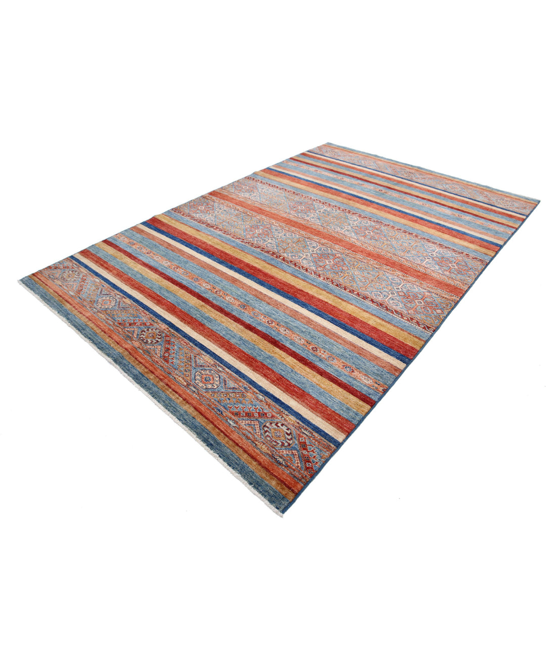 Hand Knotted Khurjeen Wool Rug - 6'9'' x 10'0'' 6'9'' x 10'0'' (203 X 300) / Multi / Multi