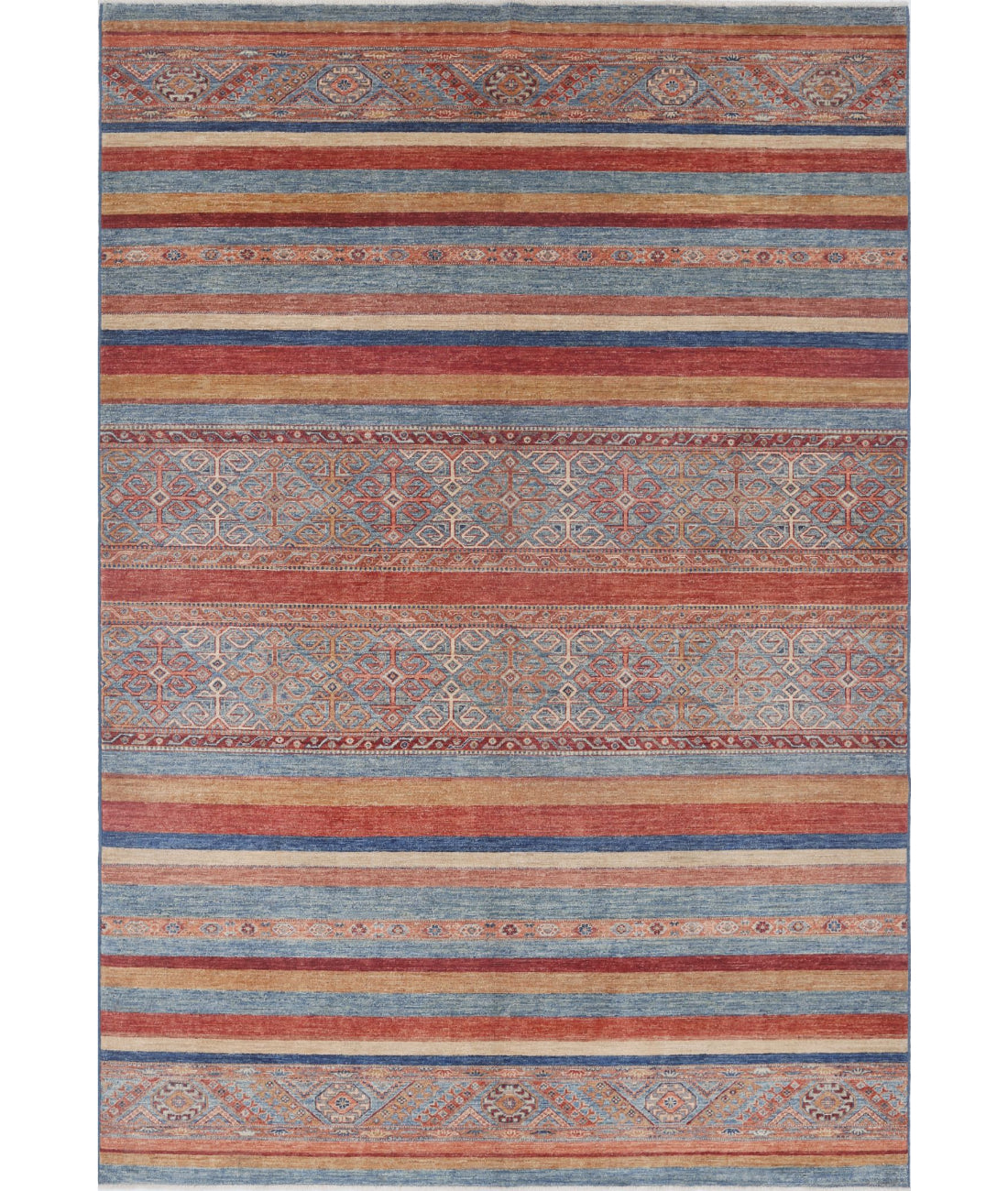 Hand Knotted Khurjeen Wool Rug - 6&#39;9&#39;&#39; x 10&#39;0&#39;&#39; 6&#39;9&#39;&#39; x 10&#39;0&#39;&#39; (203 X 300) / Multi / Multi