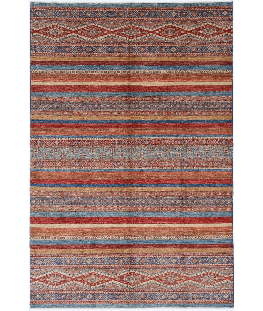 Hand Knotted Khurjeen Wool Rug - 6'7'' x 10'0''