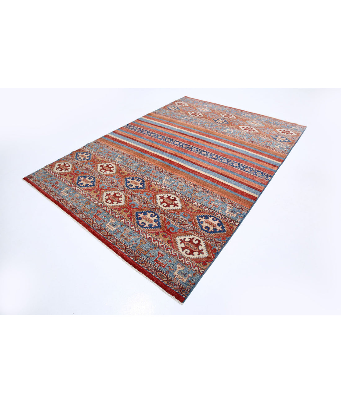 Hand Knotted Khurjeen Wool Rug - 6'9'' x 9'8'' 6'9'' x 9'8'' (203 X 290) / Multi / Multi