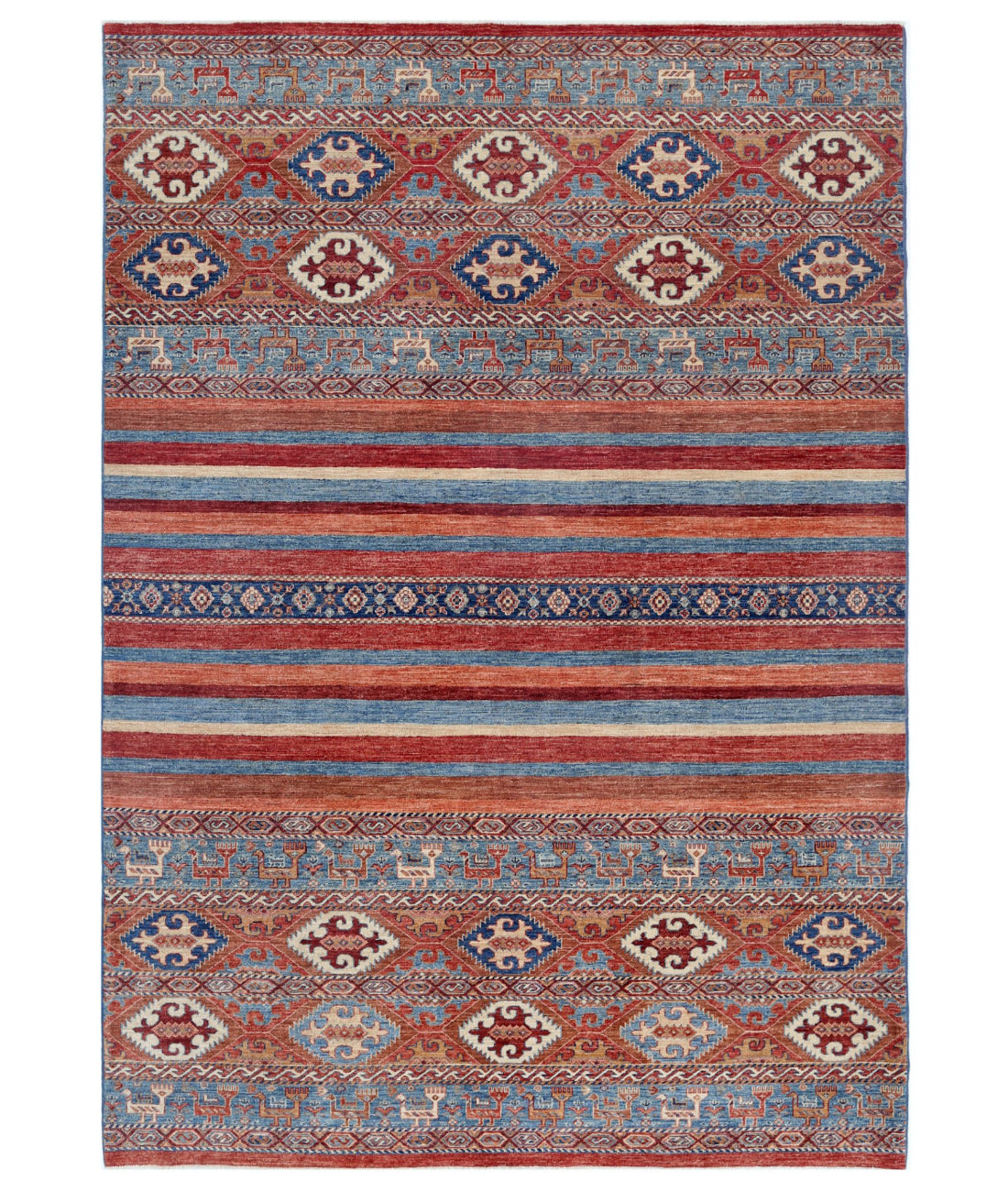 Hand Knotted Khurjeen Wool Rug - 6&#39;9&#39;&#39; x 9&#39;8&#39;&#39; 6&#39;9&#39;&#39; x 9&#39;8&#39;&#39; (203 X 290) / Multi / Multi