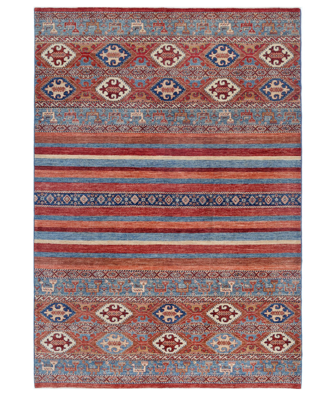 Hand Knotted Khurjeen Wool Rug - 6'9'' x 9'8''