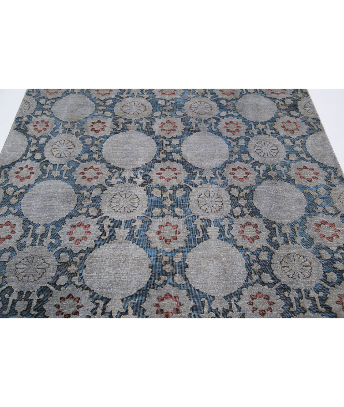 Hand Knotted Onyx Wool Rug - 5'9'' x 8'3'' 5'9'' x 8'3'' (173 X 248) / Blue / Grey