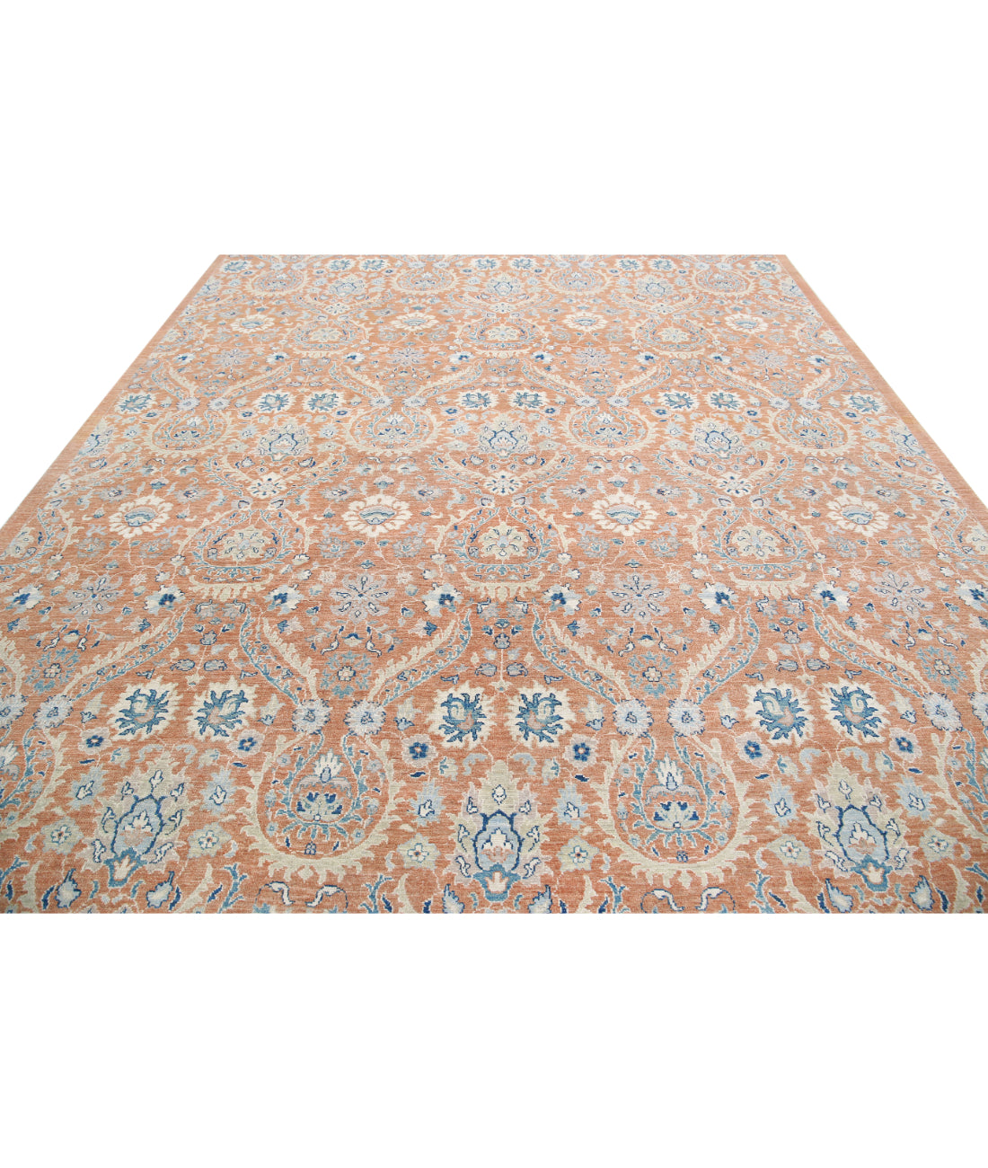 Hand Knotted Art & Craft Wool Rug - 9'10'' x 13'6'' 9'10'' x 13'6'' (295 X 405) / Brown / Blue
