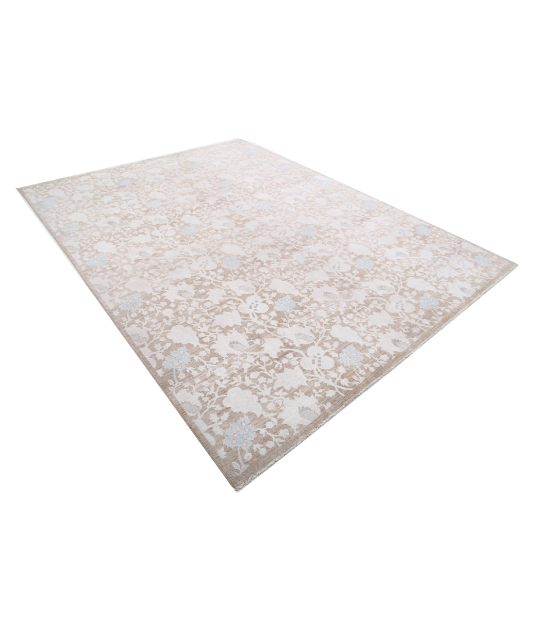 Hand Knotted Artemix Wool Rug - 7'8'' x 10'1'' 7'8'' x 10'1'' (230 X 303) / Brown / Ivory