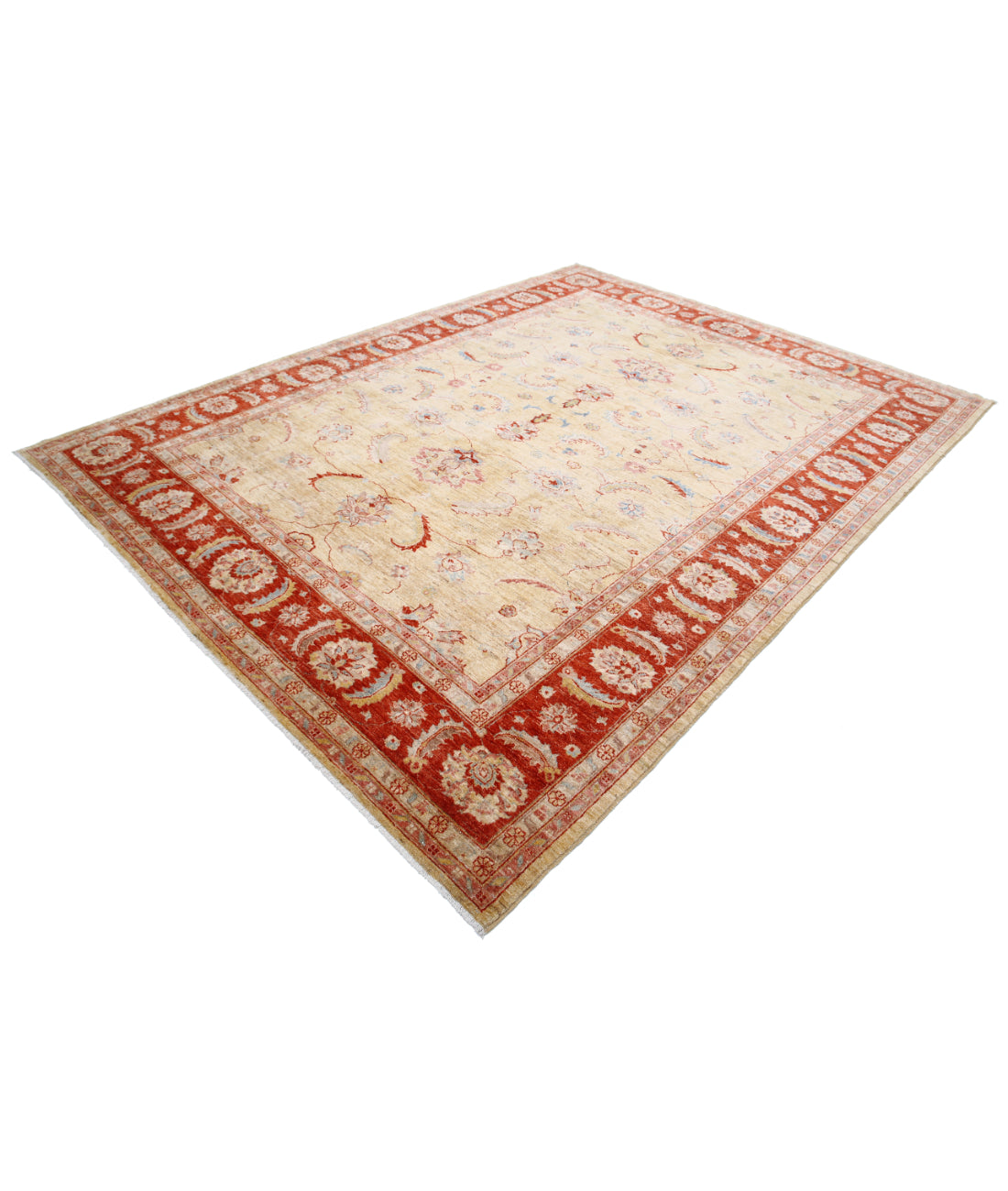 Hand Knotted Ziegler Sultanabad Wool Rug - 8'2'' x 10'8'' 8'2'' x 10'8'' (245 X 320) / Gold / Rust