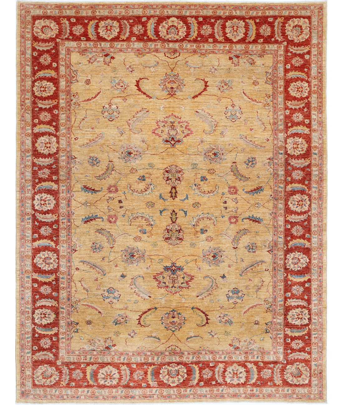 Hand Knotted Ziegler Sultanabad Wool Rug - 8&#39;2&#39;&#39; x 10&#39;8&#39;&#39; 8&#39;2&#39;&#39; x 10&#39;8&#39;&#39; (245 X 320) / Gold / Rust