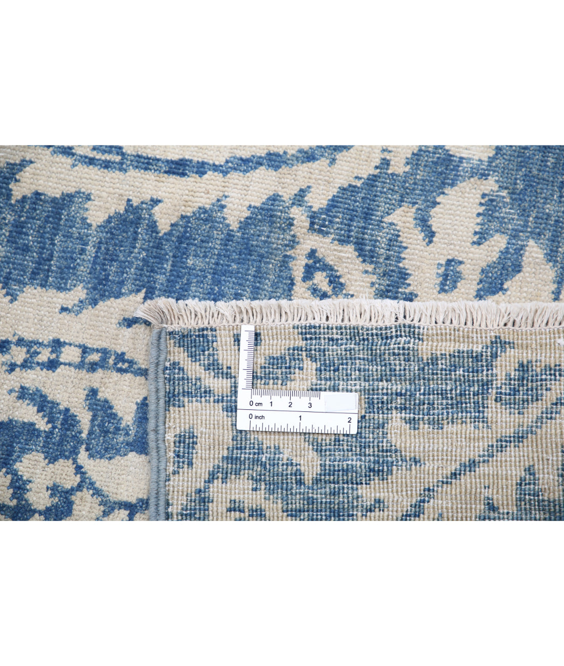 Hand Knotted Artemix Wool Rug - 8'9'' x 11'5'' 8'9'' x 11'5'' (263 X 343) / Blue / Ivory