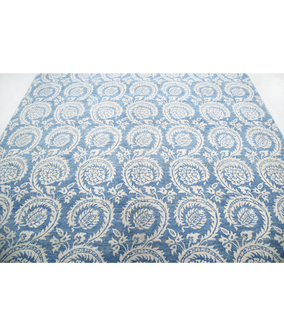 Hand Knotted Artemix Wool Rug - 8'9'' x 11'5'' 8'9'' x 11'5'' (263 X 343) / Blue / Ivory