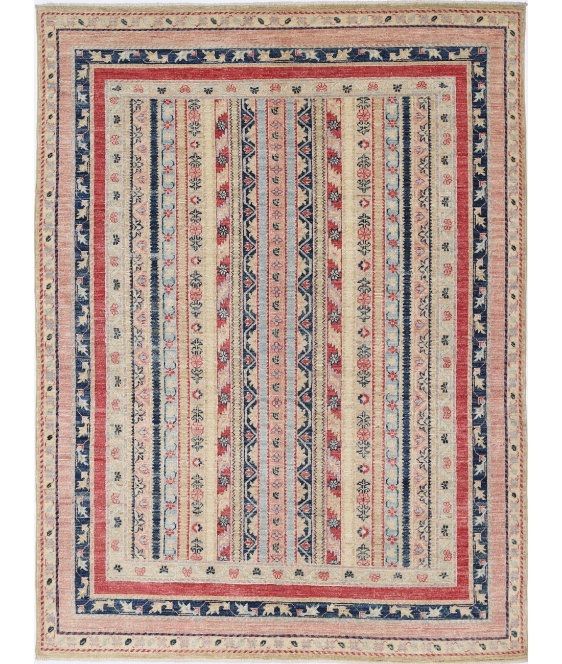 Hand Knotted Shaal Wool Rug - 4'10'' x 6'7''