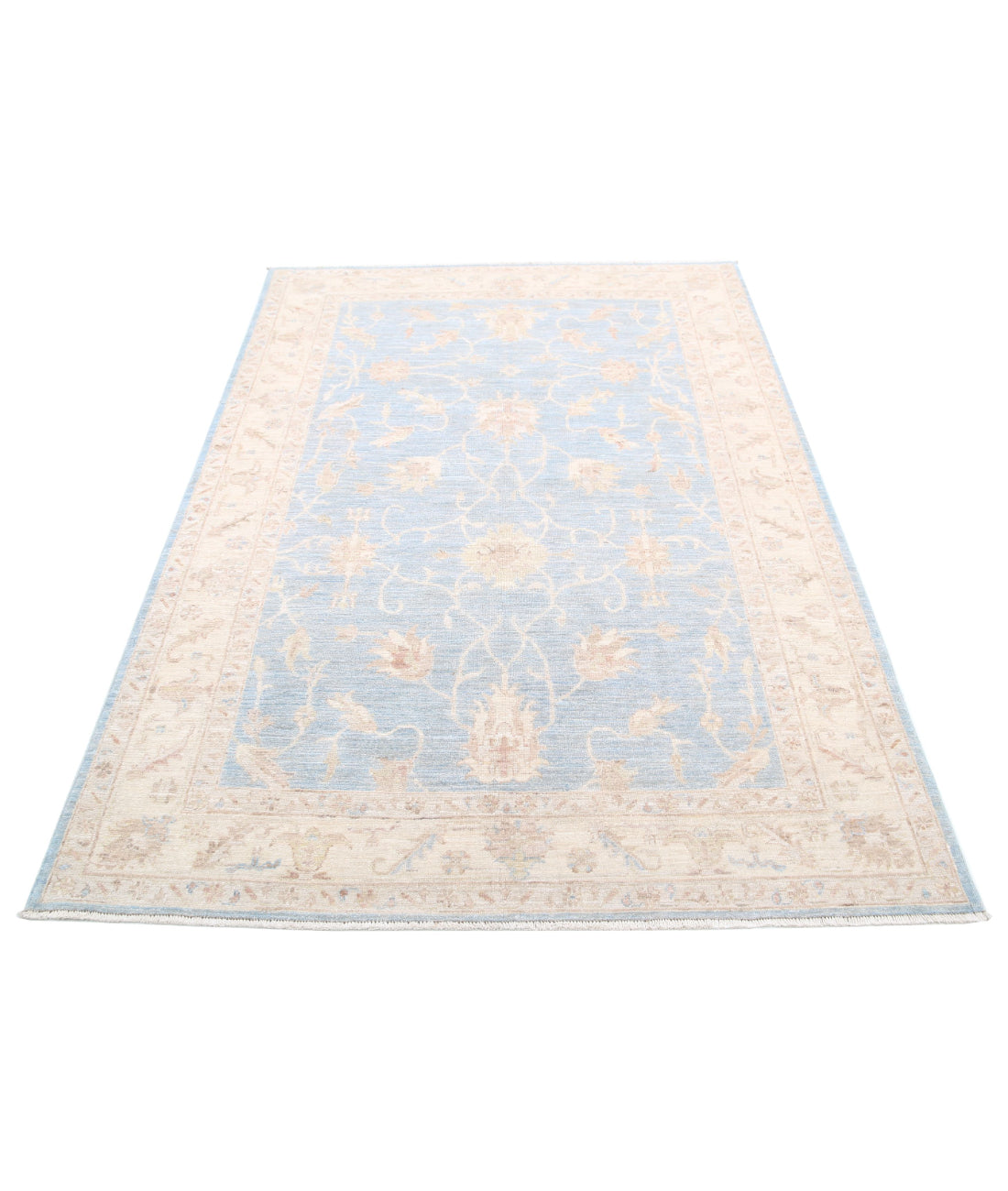 Hand Knotted Serenity Wool Rug - 4'9'' x 6'11'' 4'9'' x 6'11'' (143 X 208) / Blue / Ivory