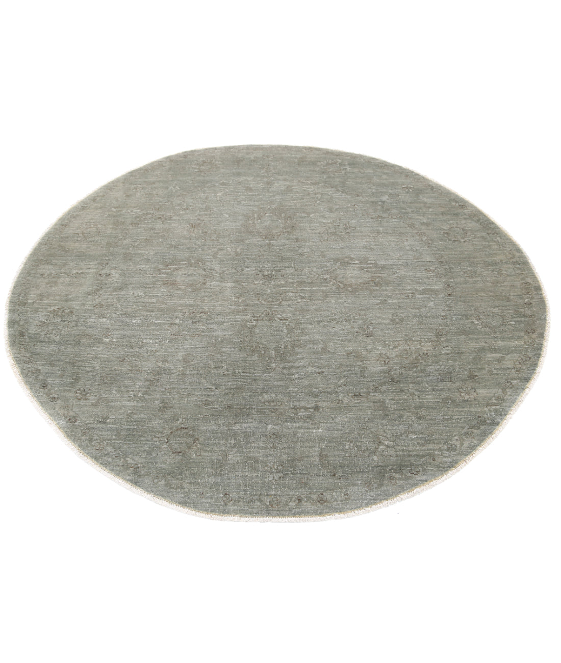 Hand Knotted Overdye Wool Rug - 5'4'' x 5'6'' 5'4'' x 5'6'' (160 X 165) / Grey / Grey