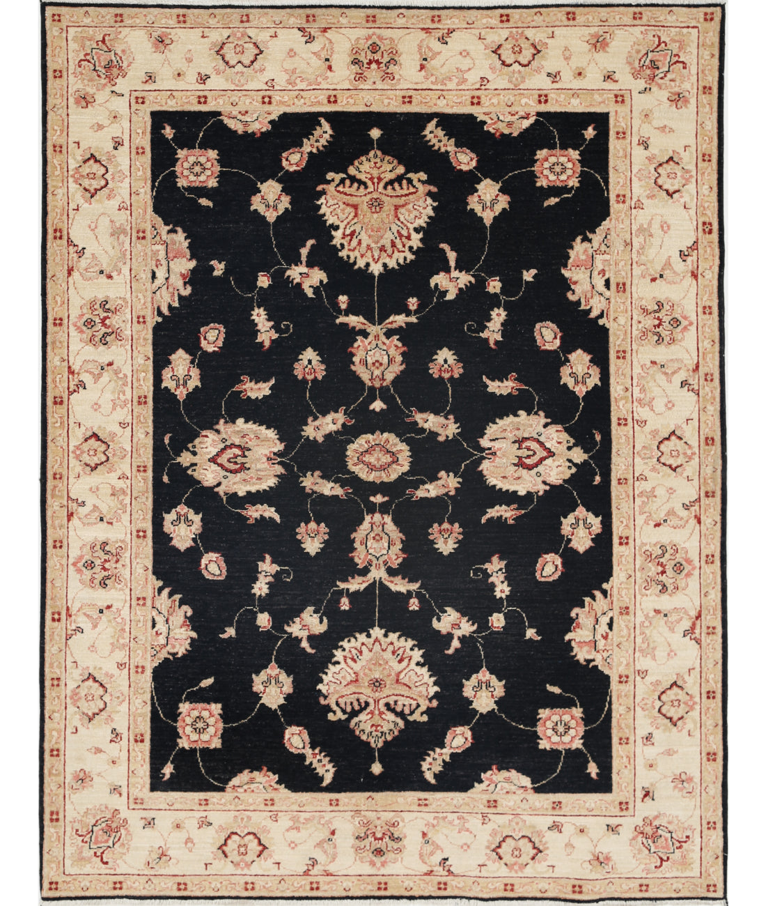 Hand Knotted Ziegler Farhan Wool Rug - 4'11'' x 6'3''