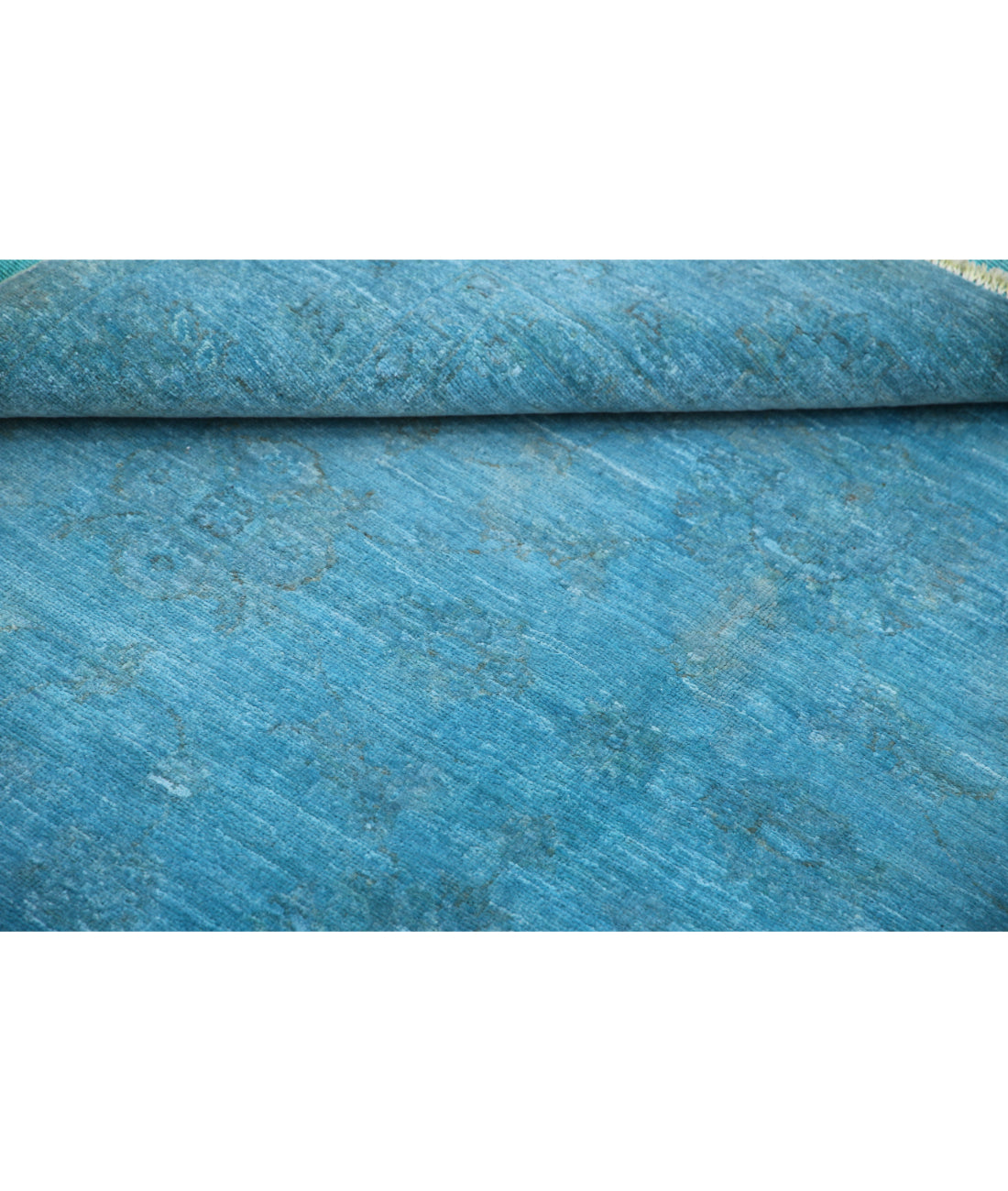 Hand Knotted Overdye Wool Rug - 5'0'' x 5'2'' 5'0'' x 5'2'' (150 X 155) / Blue / Blue