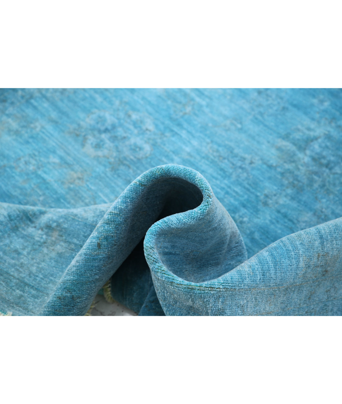 Hand Knotted Overdye Wool Rug - 5'0'' x 5'2'' 5'0'' x 5'2'' (150 X 155) / Blue / Blue