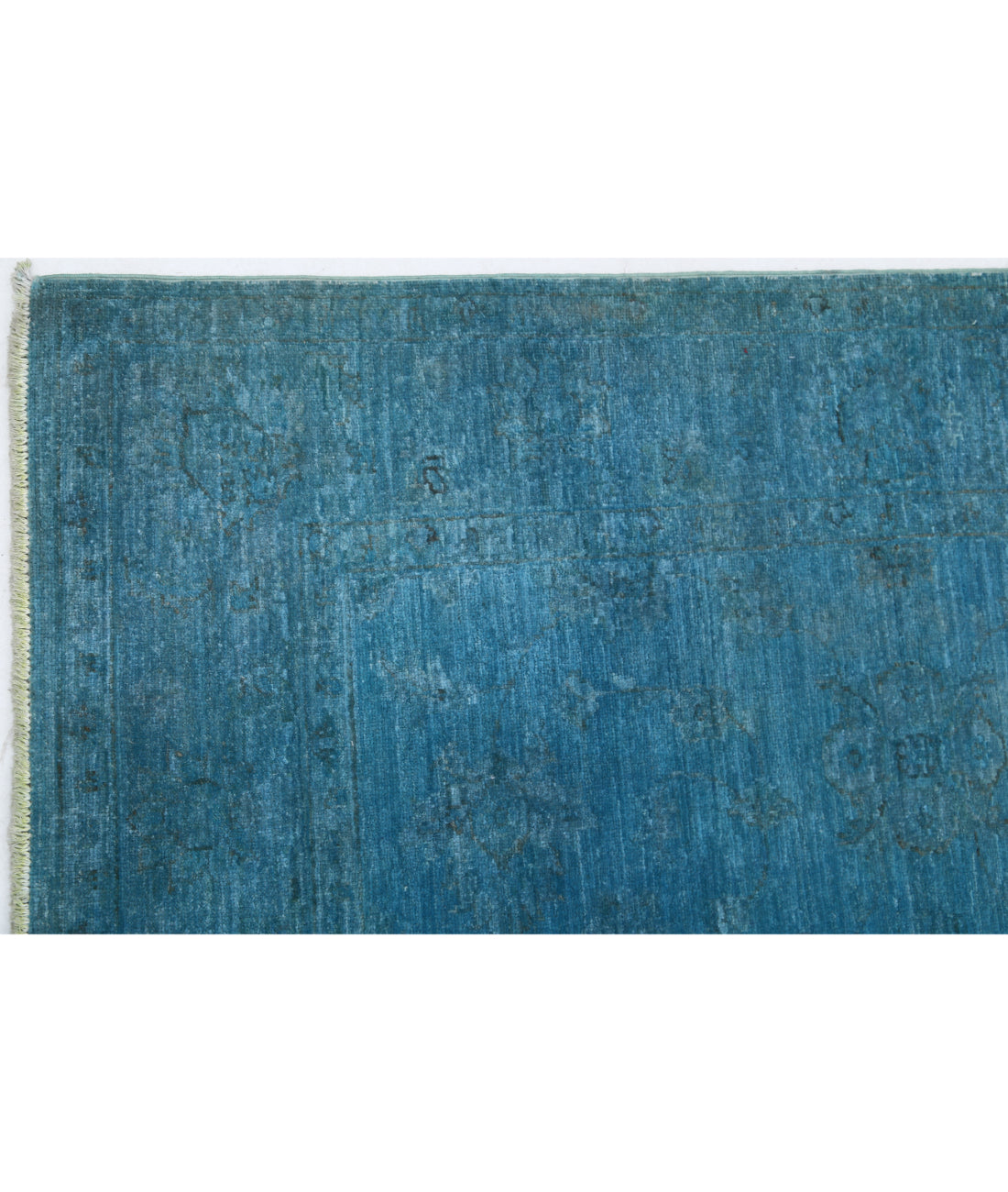 Hand Knotted Overdye Wool Rug - 5'0'' x 5'2'' 5'0'' x 5'2'' (150 X 155) / Blue / Blue