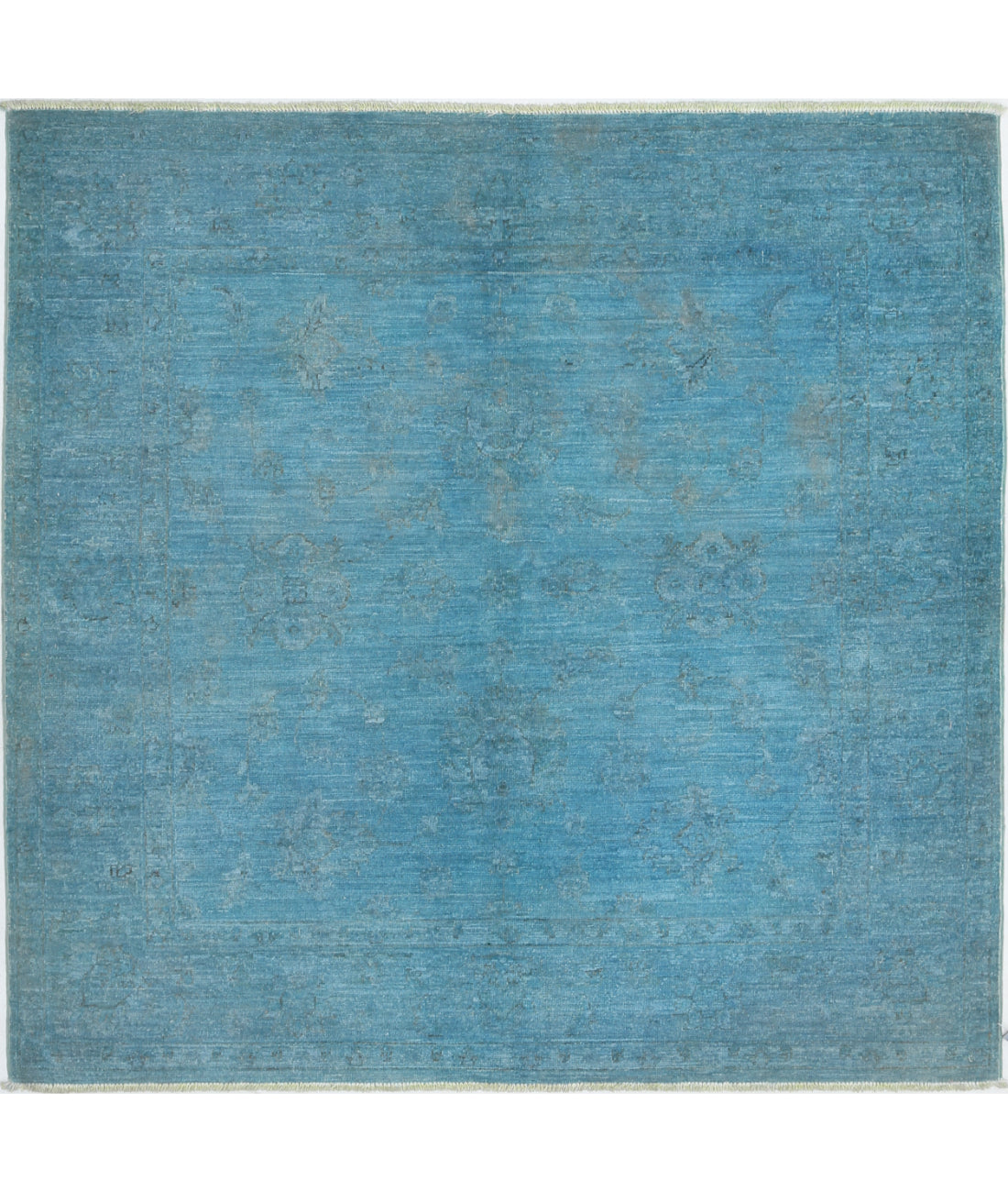 Hand Knotted Overdye Wool Rug - 5&#39;0&#39;&#39; x 5&#39;2&#39;&#39; 5&#39;0&#39;&#39; x 5&#39;2&#39;&#39; (150 X 155) / Blue / Blue