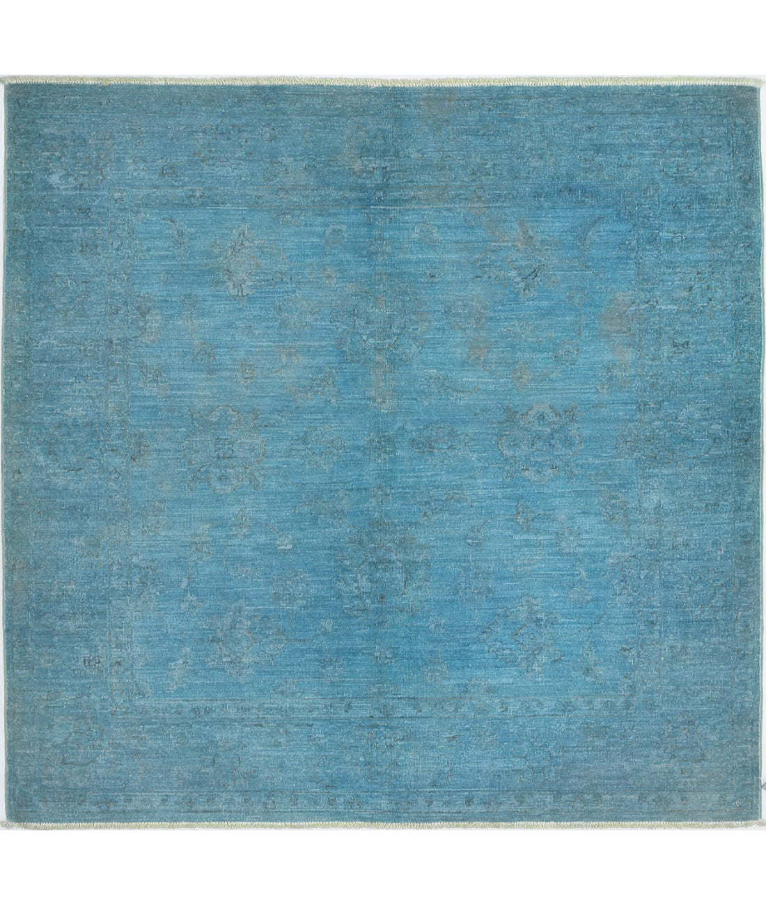 Hand Knotted Overdye Wool Rug - 5'0'' x 5'2''
